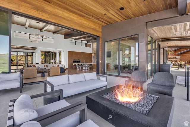 1735 Red Hawk Trl, Park City, UT 84098 - view of patio / terrace featuring an outdoor living space with a fire pit