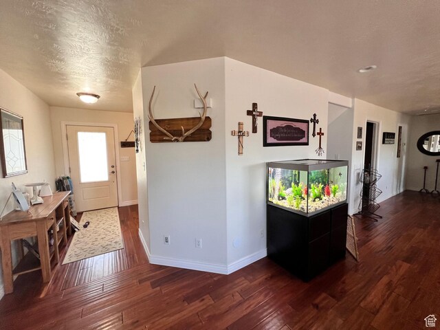 505 W 300 N, Orangeville, UT 84537 - foyer featuring hardwood / wood-style flooring, a textured ceiling, and baseboards