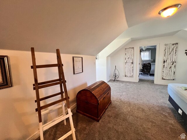 505 W 300 N, Orangeville, UT 84537 - carpeted bedroom with vaulted ceiling and baseboards