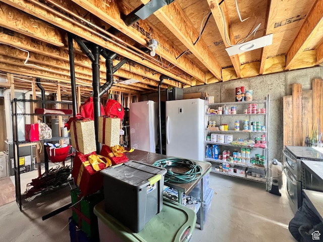505 W 300 N, Orangeville, UT 84537 - unfinished basement with freestanding refrigerator and refrigerator