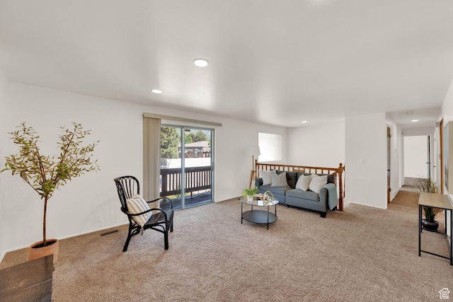 8026 S Erique Way, Cottonwood Heights, UT 84093 - living room featuring carpet and recessed lighting