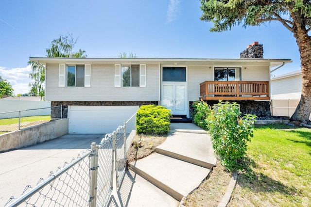 8026 S Erique Way, Cottonwood Heights, UT 84093 - view of front of home featuring a chimney, an attached garage, and driveway