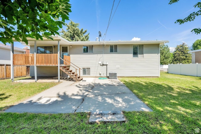 8026 S Erique Way, Cottonwood Heights, UT 84093 - rear view of house with a patio and central air condition unit