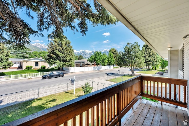 8026 S Erique Way, Cottonwood Heights, UT 84093 - wooden deck with a mountain view