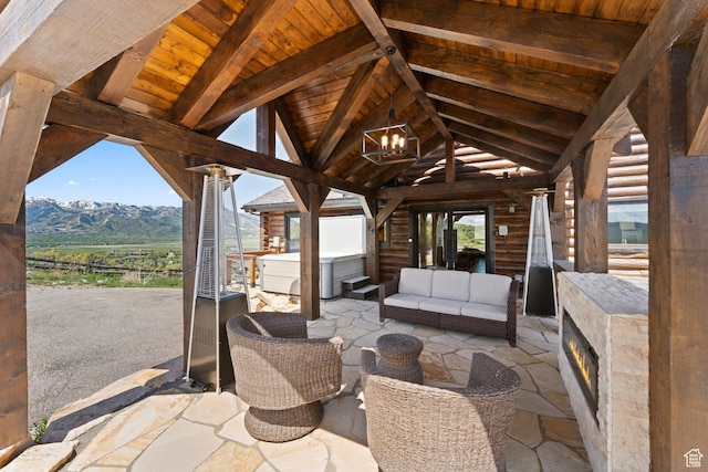 6380 N Silver Sage Dr, Park City, UT 84098 - view of patio / terrace featuring a mountain view and an outdoor hangout area
