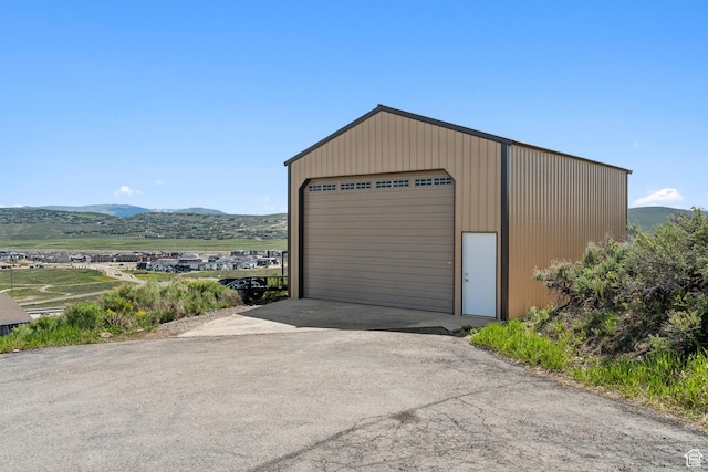 6380 N Silver Sage Dr, Park City, UT 84098 - detached garage featuring a mountain view