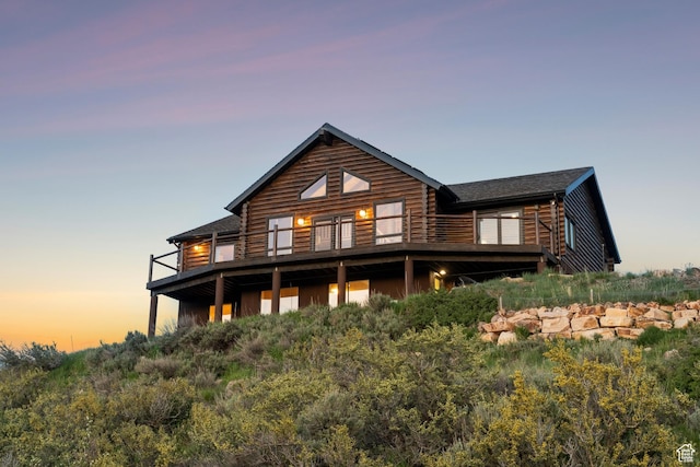6380 N Silver Sage Dr, Park City, UT 84098 - rear view of property with a balcony