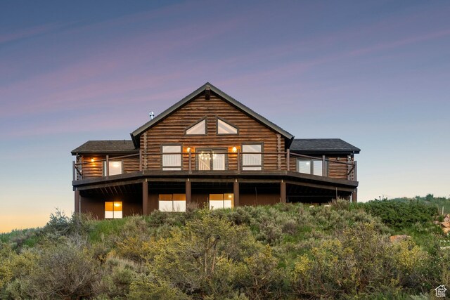 6380 N Silver Sage Dr, Park City, UT 84098 - back of property featuring a balcony and a shingled roof