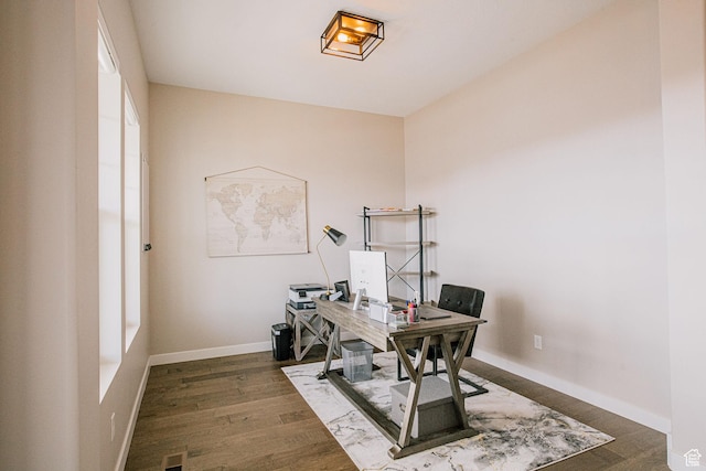 5028 W Lake Terrace Ave, South Jordan, UT 84009 - office area featuring wood finished floors and baseboards