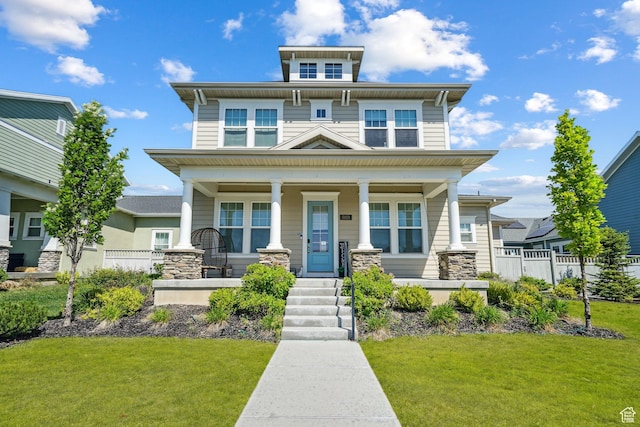 5028 W Lake Terrace Ave, South Jordan, UT 84009 - view of front of home featuring a porch and stone siding