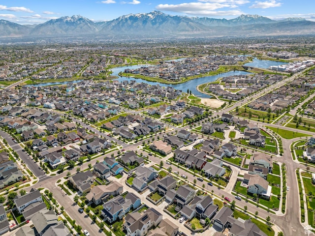 5028 W Lake Terrace Ave, South Jordan, UT 84009 - aerial view of residential area with a water and mountain view