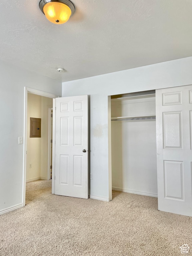 652 W 800 N Unit 112, Clinton, UT 84015 - unfurnished bedroom featuring carpet floors, a closet, baseboards, and electric panel
