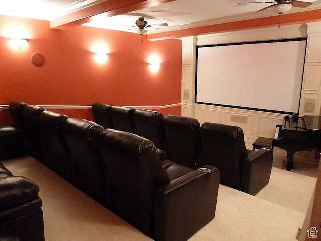 4093 Imperial Way, Provo, UT 84604 - carpeted home theater room featuring ceiling fan