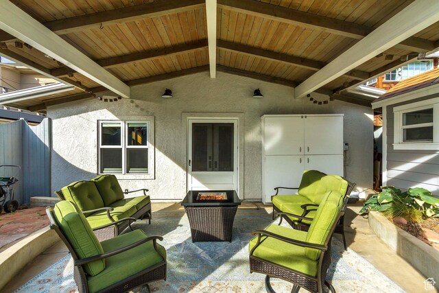 15 S 1200 E, Salt Lake City, UT 84102 - view of patio / terrace with an outdoor living space with a fire pit