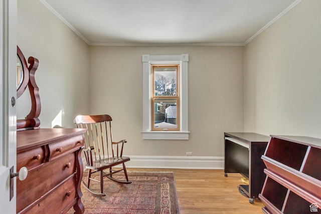 15 S 1200 E, Salt Lake City, UT 84102 - living area with light wood-style floors, ornamental molding, and baseboards
