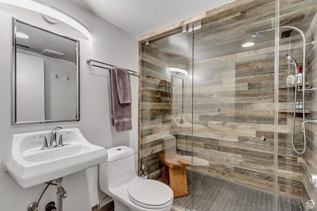 15 S 1200 E, Salt Lake City, UT 84102 - full bathroom featuring toilet, a shower stall, and tile patterned floors