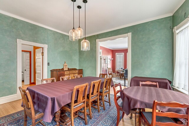 15 S 1200 E, Salt Lake City, UT 84102 - dining space with wood finished floors, crown molding, and baseboards
