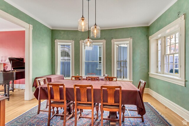 15 S 1200 E, Salt Lake City, UT 84102 - dining space with wood finished floors, crown molding, and baseboards