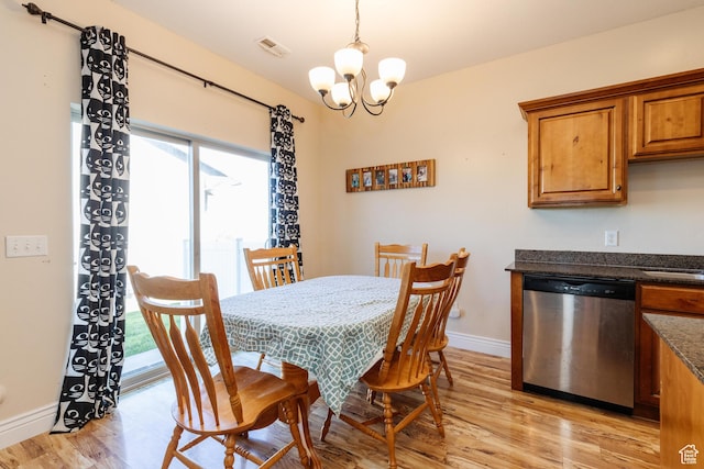 691 N 240 E Unit 39, Smithfield, UT 84335 - dining room featuring light wood-style floors, plenty of natural light, baseboards, and a chandelier