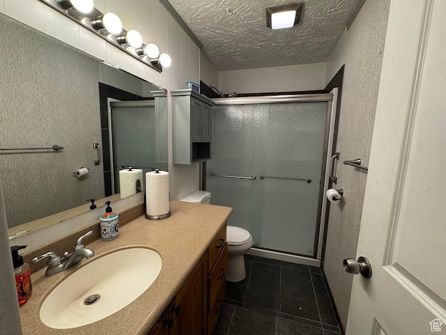 635 N Chimesview Cir E, Tooele, UT 84074 - bathroom with a shower stall, vanity, toilet, and tile patterned flooring