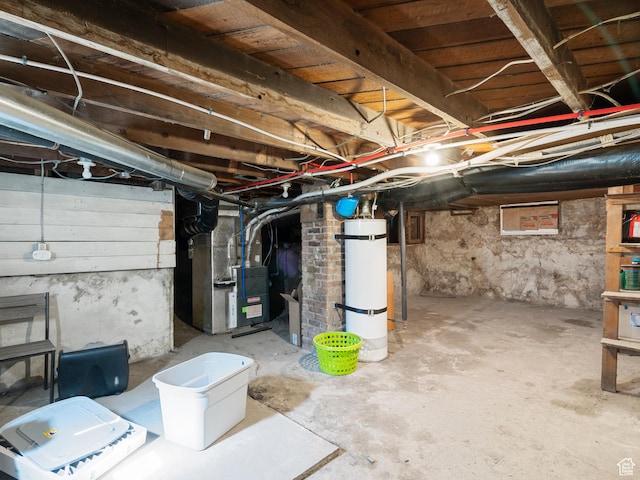 719 E 22nd St, Ogden, UT 84401 - unfinished basement with secured water heater and heating unit