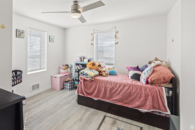 1725 N State St, Sigurd, UT 84657 - bedroom with wood finished floors and ceiling fan