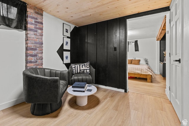 3510 Porter Ave, Ogden, UT 84403 - sitting room featuring wood finished floors, wooden ceiling, and baseboards