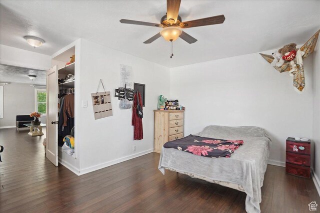 2137 W 6200 S, Salt Lake City, UT 84129 - bedroom featuring wood finished floors, baseboards, and a ceiling fan