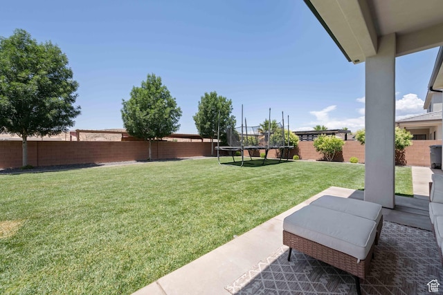 3322 S 2240 E, St George, UT 84790 - view of yard with a trampoline and a patio area