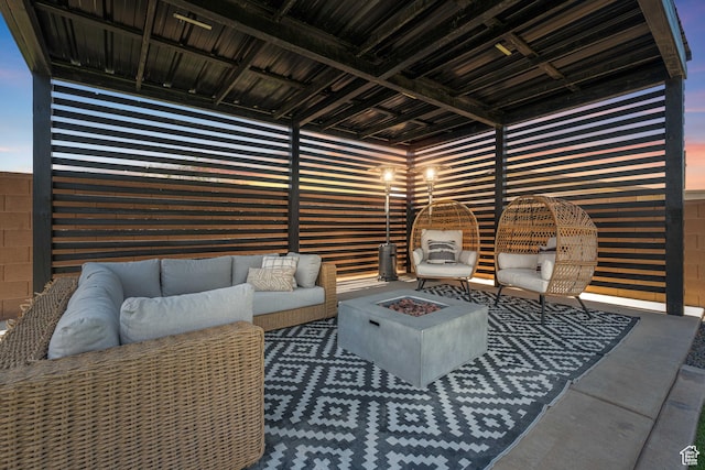 3322 S 2240 E, St George, UT 84790 - view of patio featuring an outdoor living space with a fire pit