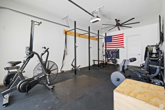 3322 S 2240 E, St George, UT 84790 - exercise area with a garage and a textured ceiling