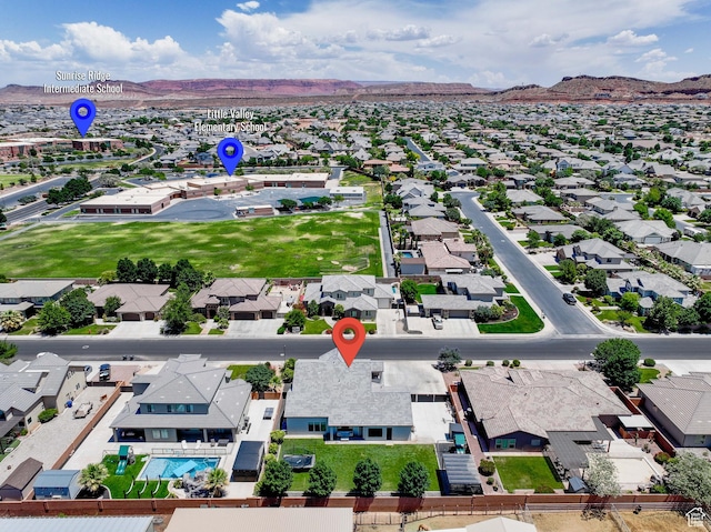 3322 S 2240 E, St George, UT 84790 - aerial perspective of suburban area with mountains
