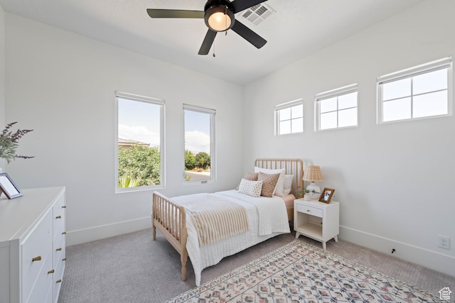 3322 S 2240 E, St George, UT 84790 - bedroom featuring light colored carpet, baseboards, and a ceiling fan