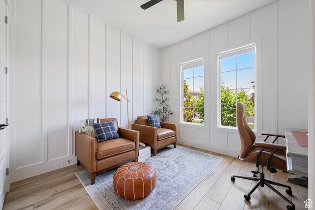 3322 S 2240 E, St George, UT 84790 - office featuring a decorative wall, light wood finished floors, and a ceiling fan