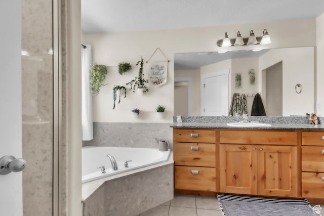 276 N Elk Ridge Dr, Elk Ridge, UT 84651 - full bath with vanity, a garden tub, and tile patterned flooring