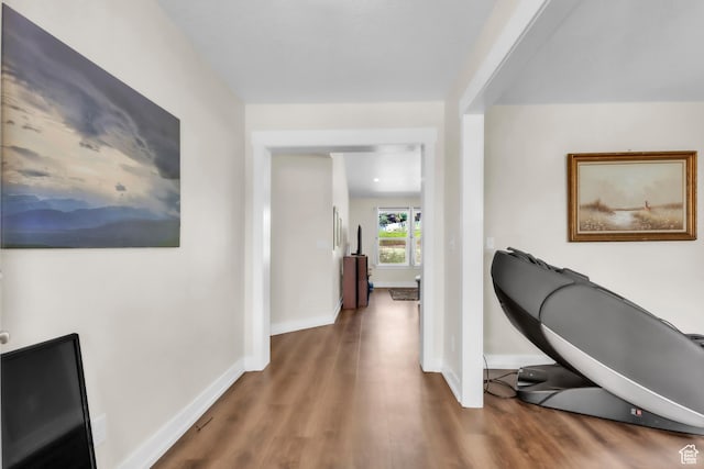 276 N Elk Ridge Dr, Elk Ridge, UT 84651 - hall featuring wood finished floors and baseboards