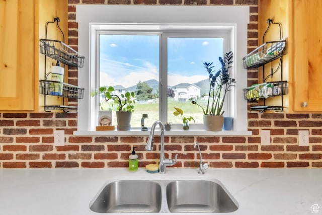276 N Elk Ridge Dr, Elk Ridge, UT 84651 - kitchen view of a sink, tasteful backsplash, and light countertops