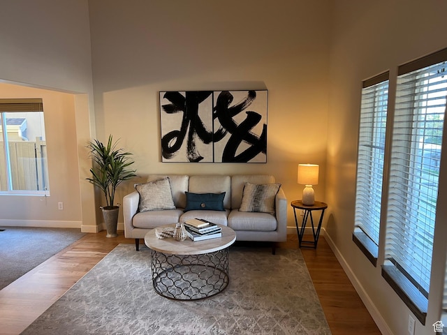 15146 S Walnut Grove Dr, Draper, UT 84020 - living room with wood finished floors, baseboards, and healthy amount of natural light