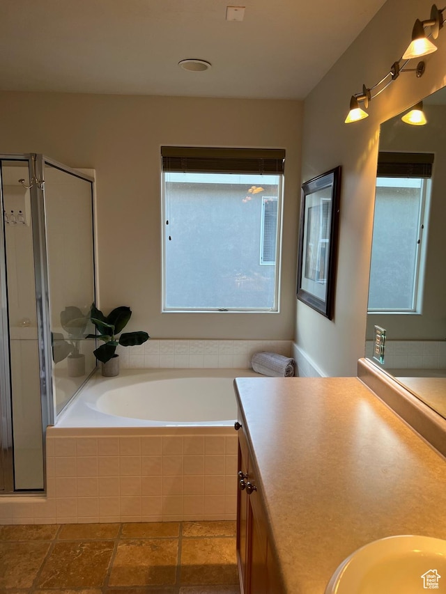 15146 S Walnut Grove Dr, Draper, UT 84020 - bathroom with vanity, a bath, and a stall shower