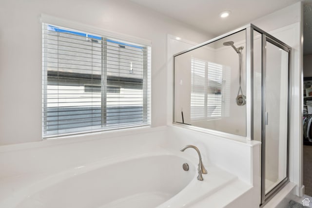 1006 W Firelock Way S, Bluffdale, UT 84065 - bathroom with a garden tub and a stall shower