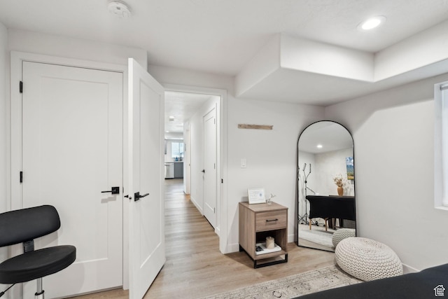 1006 W Firelock Way S, Bluffdale, UT 84065 - hall featuring light wood-style floors, recessed lighting, and baseboards