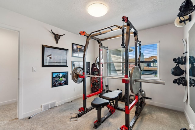 1006 W Firelock Way S, Bluffdale, UT 84065 - exercise room featuring a textured ceiling, carpet, and baseboards