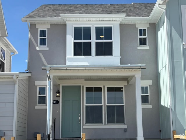 6901 W S Jordan Pkwy, South Jordan, UT 84009 - view of front of house with roof with shingles and stucco siding