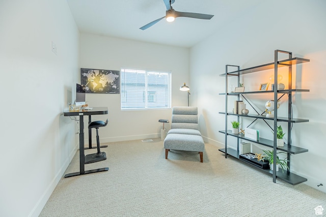 4337 W 5430 S Unit D, Roy, UT 84067 - living area featuring carpet floors, a ceiling fan, and baseboards