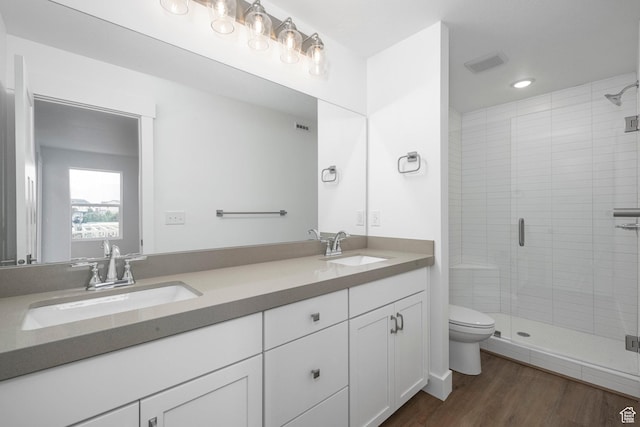 1776 W 160 S Unit 50, Pleasant Grove, UT 84062 - full bath featuring double vanity, a stall shower, wood finished floors, and recessed lighting