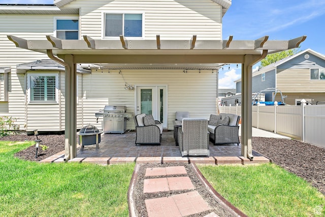 137 Stern Ct, Stansbury Park, UT 84074 - rear view of property with an outdoor living space, a patio area, and a pergola