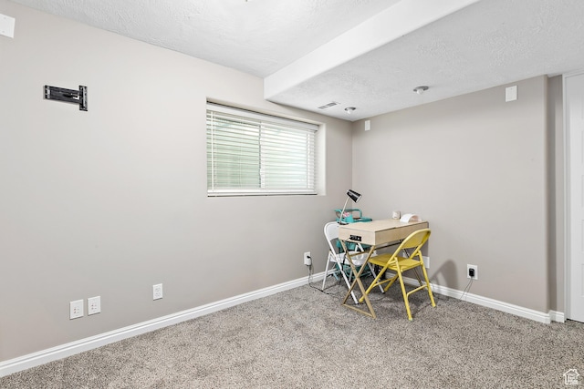 137 Stern Ct, Stansbury Park, UT 84074 - carpeted home office with baseboards and a textured ceiling