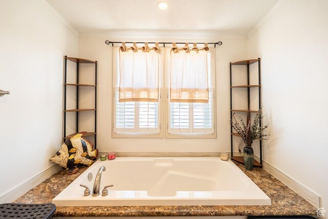 16 E Pearly Ln, La Sal, UT 84530 - full bathroom featuring ornamental molding and a garden tub