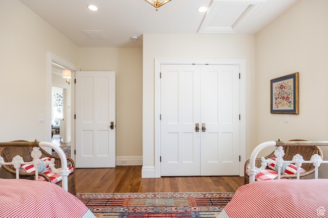 2590 E Olympus Dr, Holladay, UT 84124 - bedroom with wood finished floors, a closet, recessed lighting, and baseboards