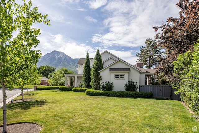 2590 E Olympus Dr, Holladay, UT 84124 - exterior space with a chimney, brick siding, and a mountain view